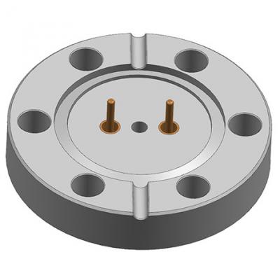 Customized  CF25 Flange with 2 Pins 1.6mm Copper Needle Connector Feedthroughs