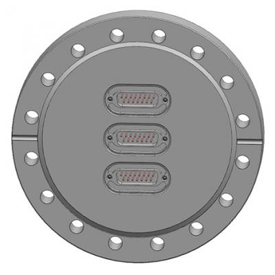 Customized CF100 Flange with 3 Ports DB15 Vacuum Feedthroughs 