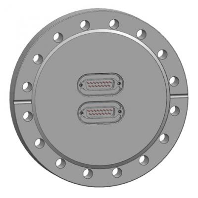 Customized CF100 Flange with 2 Ports DB15 Vacuum Feedthroughs  - copy