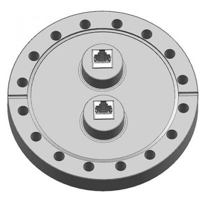 Customized CF100 Flange with 2 Ports RJ45 Vacuum Feedthroughs