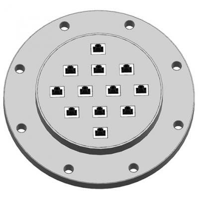 Customized D225 Flange with 12 Ports RJ45 Vacuum Feedthroughs