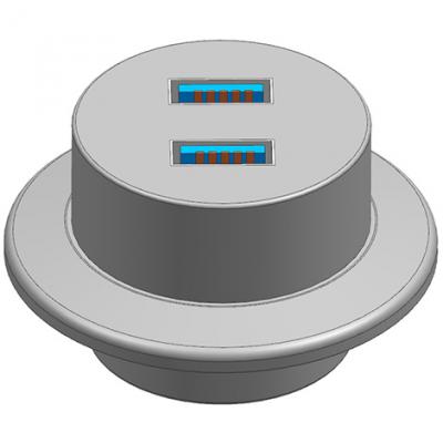 KF40 Flange to 2 Ports USB3.0 Feedthroughs Connector Female to Female Welding Version