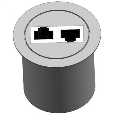 KF40 Flange with 2 Port RJ45 Feedthroughs Female to Female